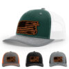 Dark Green/White/Heather Grey