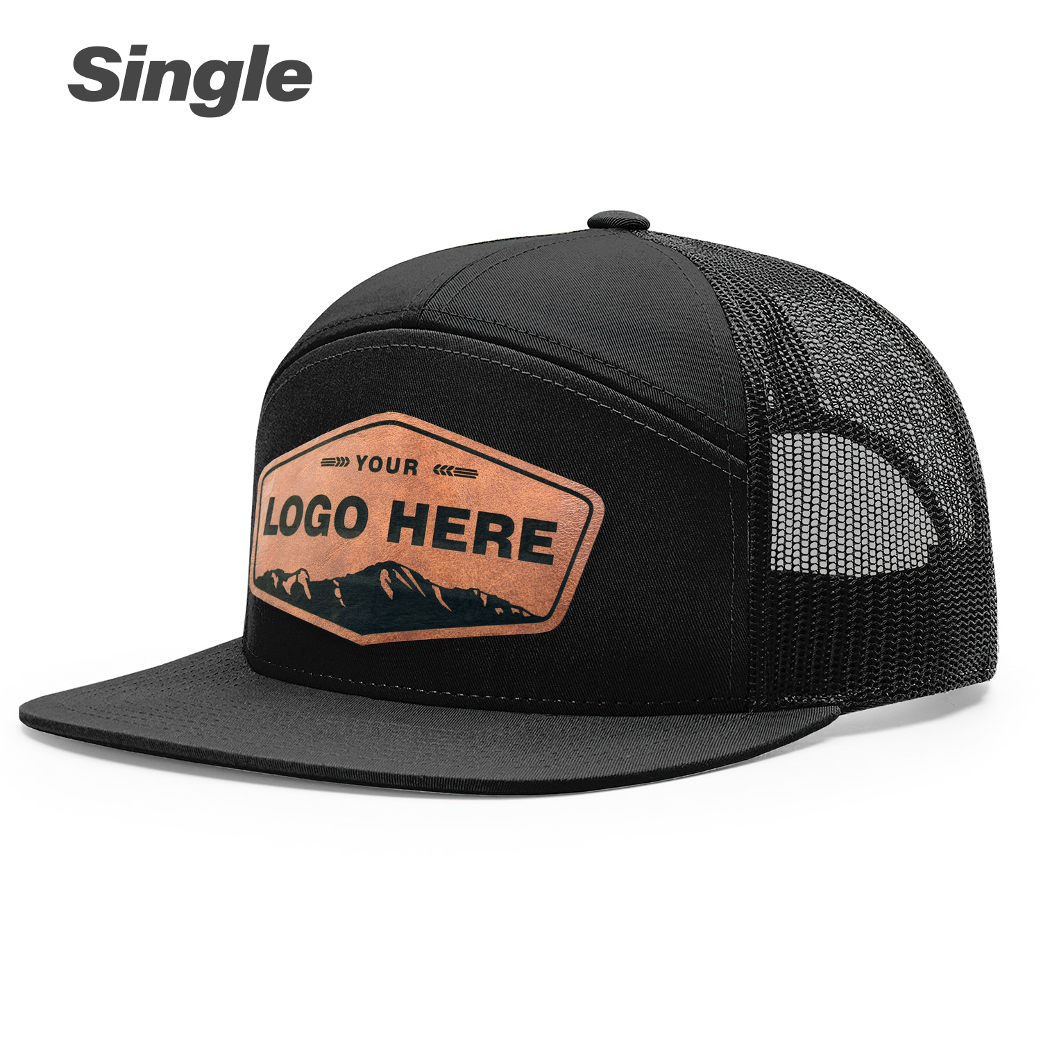 (20P)Custom 168 Engraved Leather Patch Trucker Hat